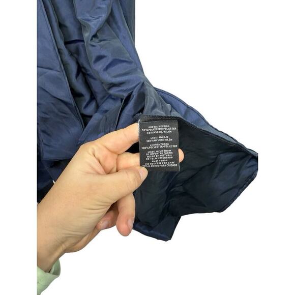 R&M Richard’s Navy Blue Sparkle Sequin High Low Formal Dress Womens Plus SZ 16 - Picture 4 of 9